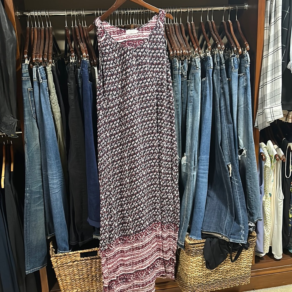 Velvet dress- beautiful print!